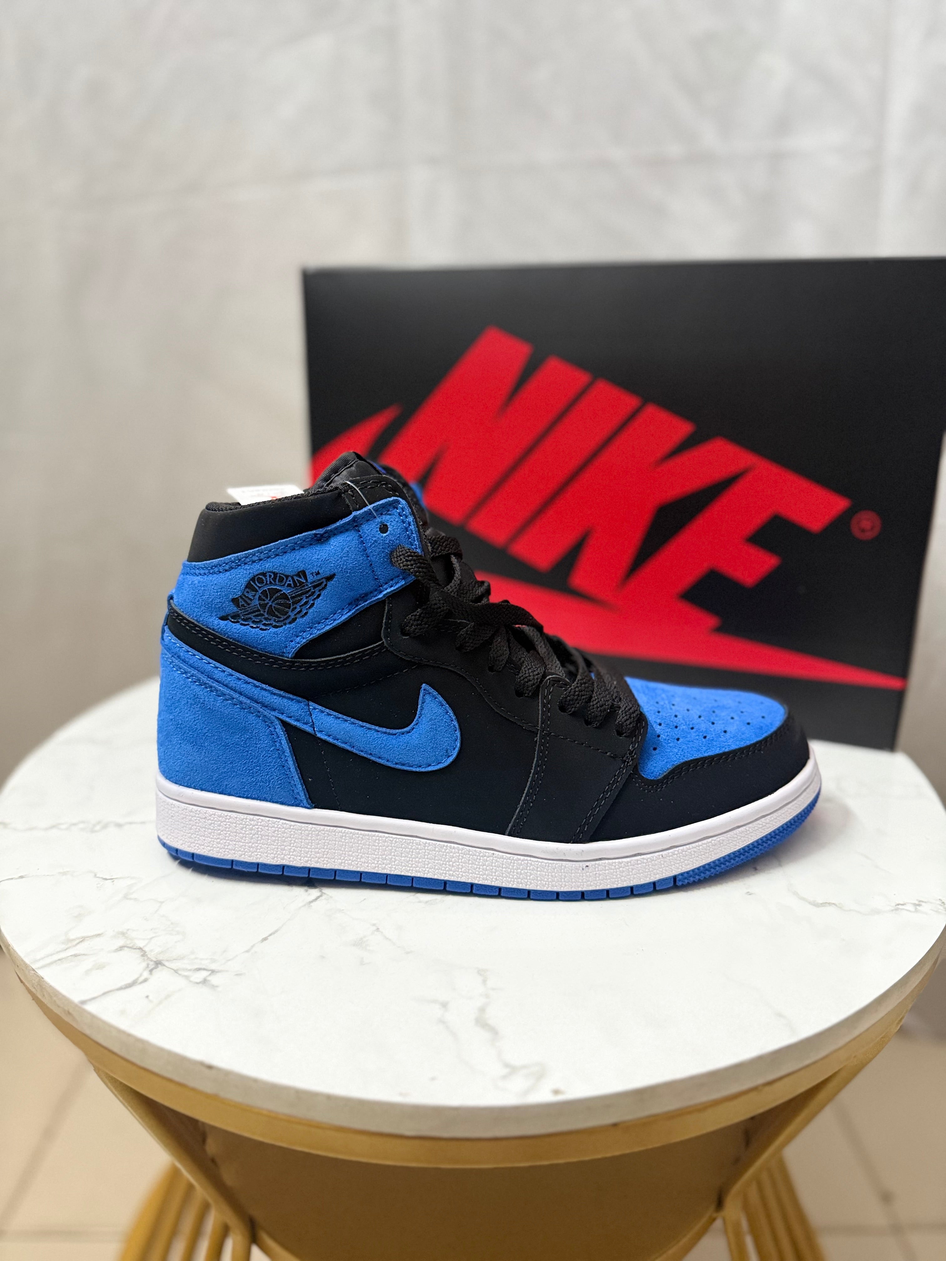 Air Jordan 1 High OG Royal Reimagined – Black Royal Blue Suede Sneakers