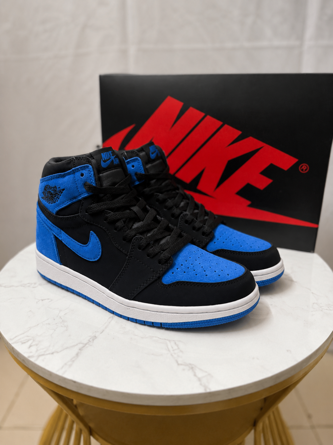 Air Jordan 1 High OG Royal Reimagined – Black Royal Blue Suede Sneakers