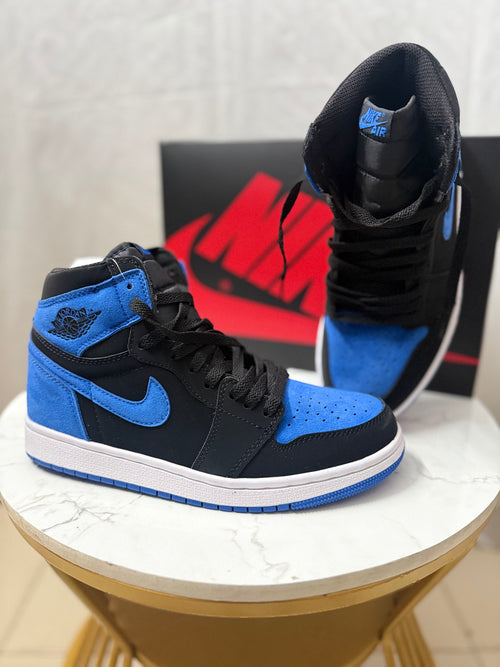 Air Jordan 1 High OG Royal Reimagined – Black Royal Blue Suede Sneakers