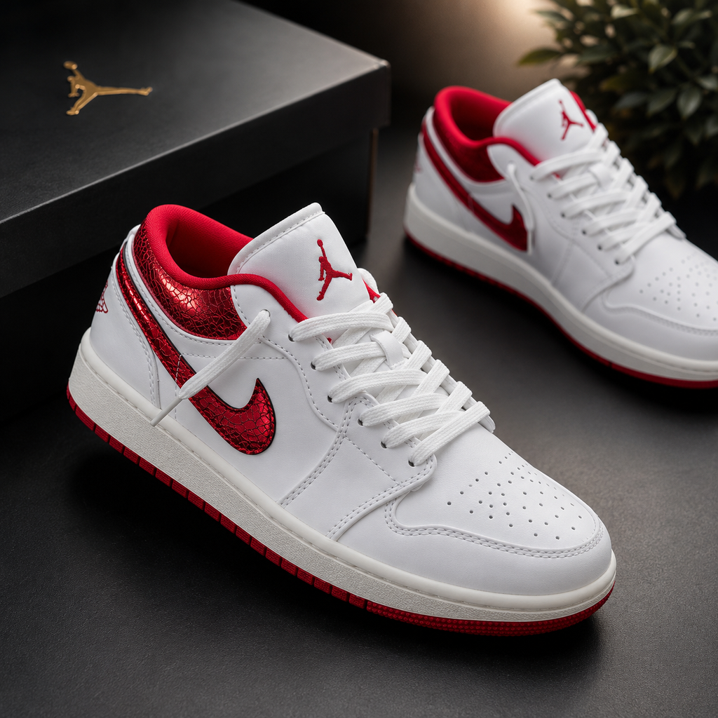 Air Jordan 1 Low “Ruby” Women’s – Sail/Varsity Red/Team Red