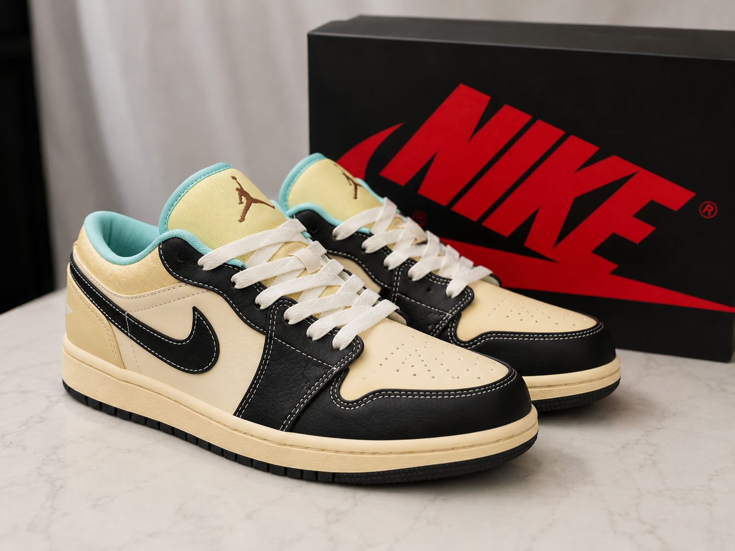 Nike Air Jordan 1 Low SE Coconut Milk Black Muslin BLACK