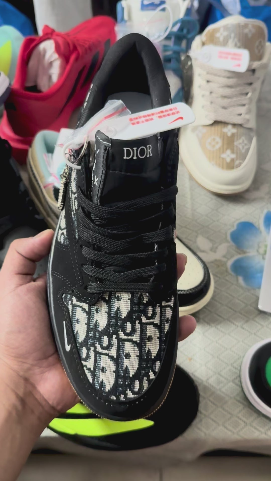 Air Jordan Low 1 OG x Dior x Travis Scott Black Velvet D